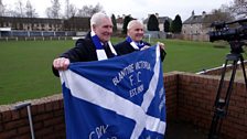 Blantyre Victoria F.C. fans Jim Clelland and Jim Gibson who knew Jock Stein from his time at the club