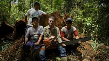 Charlie with illegal loggers