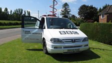 The radio car in the sunshine at Swardeston