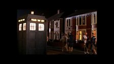 The TARDIS outside Donna's house