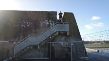 Lord West on top of the massive reinforced concrete roof of K3