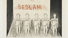 David Hockney, 8a. The Bedlam, A Rake’s Progress, 1961-63