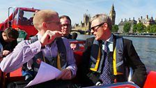 Jeremy and his team hold their pre-show production meeting on the Thames