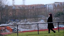 A walk in the park - Elaine admires the unique Glasgow cityscape from Ruchhill park