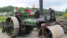 Alex Sharphouse driving one of his steam rollers