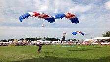 The RAF Falcons parachute display team