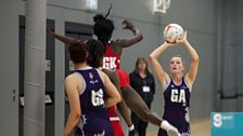 Scotland international Gail Higgins in action against Trinidad & Tobago