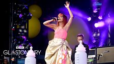 Lily Allen at Glastonbury 2014