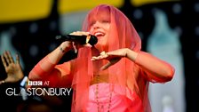 Lily Allen at Glastonbury 2014