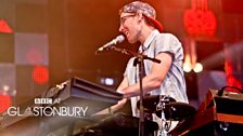 Bleachers at Glastonbury 2014