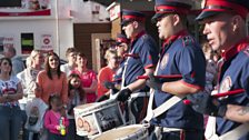 Loyalist bands play marching tunes associated with Irish regiments of the British Army, loyalist folk and contemporary tunes