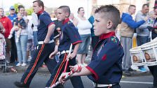 Baton twirling is regarded as a great skill by loyalist bands