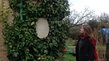 Presenter Deryn Rees-Jones standing outside Yew Tree Cottage, Steep, Hampshire - Helen and Edward's last home together