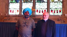 Presenter Hardeep Singh Kohli with Rev Paul Tams