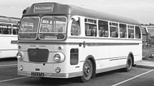 Shep's bus at Exeter Coach station in 1964, Copyright Len Midgham