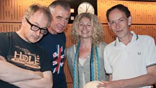 Robin Ince,  Jim Phelan, Alyson Rudd and Steve Lamacq