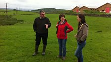 Amy, Iain and Helen in front of the new Milking Sheds