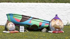 The completed boat, and buoys