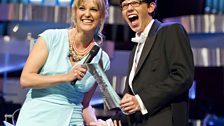 Clemency Burton-Hill and Martin James Bartlett on stage at the Usher Hall