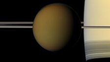 Titan and Saturn's rings