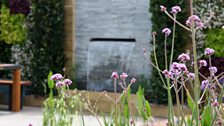 Water is a central feature in this garden