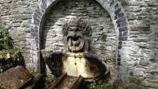 Fountain at the remainder of old Hafod House