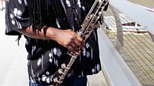 Courtney Pine and his bass clarinet