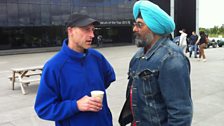 Graeme Obree with Hardeep