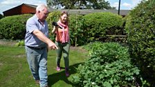 Chris shows off his vegetable patch