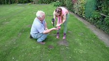 Thordis samples the soil