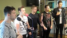 Musical Theatre boy-band Collabro called by to perform live for Madeley on Sunday