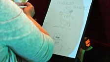 Audience member's drawing of Hugless Douglas