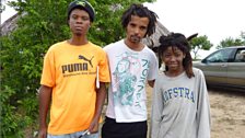 Akala with the residents of the Pinnacle Rasta camp