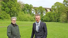 James MacMillan and Tim Marlow at the Cumnock viaduct