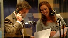 Rob Brydon and Stephanie Racine in the studio