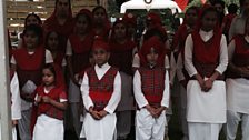 Sikh children in tartan at Glasgow's newest Gurudwara