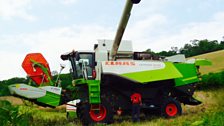 Fixing the combine; Courtesy of Ronald White, Bix Bottom, Oxfordshire