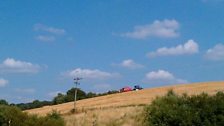 Harvesting near Wilton, Wiltshire, as seen from the Kennet and Avon Canal; Courtesy of Phil Elston