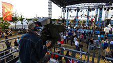 Main stage, tv at the Quay