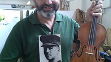 Steve with the Wilfred Owen Violin and its inspiration