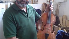 Steve with the completed violin