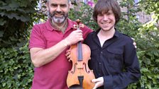 Steve and Feargus with the violin