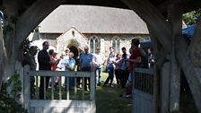 Some of those gathered at the church in Edingthorpe