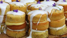 Iain's Lemon Drizzle Cakes with a Mascarpone Filling, Drizzled Icing & Candied Lemon