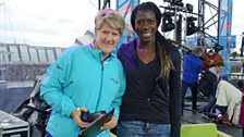 Clare with Christine Ohuruogu