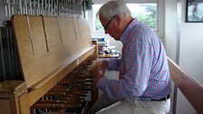 Trevor Workman, Carilloneur, playing a tune on the Bournville Carillon