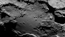 Close up of comet surface – with boulders the size of houses