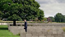 Rory Bremner in Lijssenthoek Military Cemetery, Belgium, the final resting place of Captain Charles McKerrow