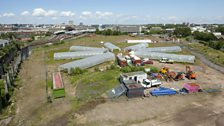 The Severn Project sits on wasteland near Bristol Temple Meads railway station