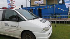 The radio car outside the Jam FM studio